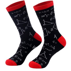 Calcetines Deportivos Transpirables de Otoño con Estampado de Fórmulas Matemáticas, Diseño Geométrico Abstracto - Product Image 6