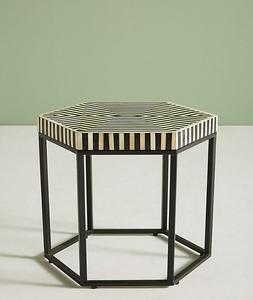 Muebles Modernos para el Hogar, Consola Antigua con Incrustaciones de Hueso, Taburete Hexagonal con Formas de Mosaico, Multifuncional para Almacén, Taller, Dormitorio, Escuela - Product Image 4