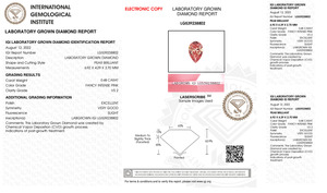 Igi 5.00CT CVD เพชรสังเคราะห์ทรงหลวม1.00กะรัต VVS2สี HPHT Si - Product Image 3