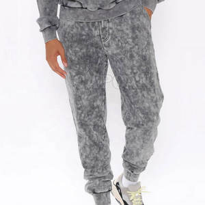 Trajes de sudor de lavado ácido para hombre de alta calidad Logotipo personalizado Tallas grandes Manga larga Ropa informal transpirable para invierno XL Active Bottoms - Product Image 5