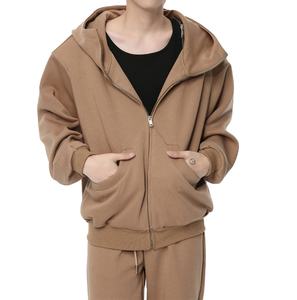 Custom Top Quality Men's Zipper <b>Hoodie</b> Tracksuits <b>Oversized</b> Drop Shoulder Baggy Style Long Sleeve 100% Cotton <b>Fleece</b> Casual Wear - Product Image 3