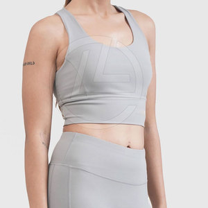 Sujetador deportivo de yoga para mujer con espalda entrecruzada Cuello en U Correas ajustables Soporte alto Diseño transpirable y simple - Product Image 3