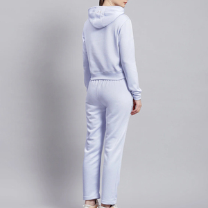 Women Winter Solid Hooded Fleece Two-Piece Tracksuit Jogging Set Quick Dry Pullover Hoodie - Product Image 4