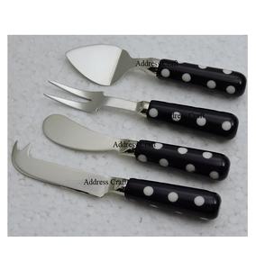 Cubiertos de acero inoxidable personalizados, juego de queso con mango de madera de resina, cubiertos para el hogar, herramienta de corte de queso, vajilla, cubiertos - Product Image 6