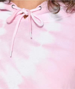 Femmes personnalisable poids lourd tricoté coton cravate teinture à capuche respirant hiver Streetwear goutte épaule avant Logo 100% coton - Product Image 4