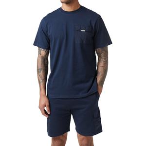 ชุดกีฬาผู้ชาย 2 ชิ้น ระบายอากาศได้ดี ชุดวอร์มฤดูร้อนลำลอง ชุดออกกำลังกายผ้าฝ้าย เสื้อยืดแขนสั้นและกางเกงขาสั้น - Product Image 1