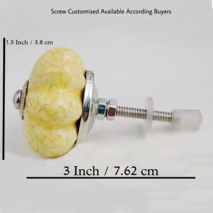 Craquelé jaune Melon boutons en céramique Design industriel tiroir armoire poignée tire pour cuisine commode salon salle à manger - Product Image 3