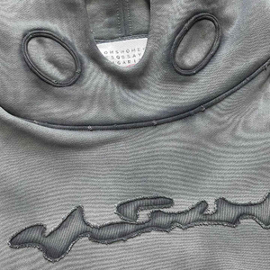 Premium Sun Faded Vintage personnalisé Streetwear Double couche cousu déchiré acide lavé gris lourd 500 Gsm pull à capuche - Product Image 5