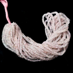 Cuentas Redondas Facetadas de Cuarzo Rosa Natural para la Fabricación de Joyas, Cuentas Sueltas de Piedras Preciosas de Cuarzo Rosa de Fabricante Indio - Product Image 3