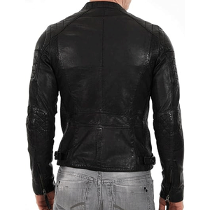 Veste de moto en cuir noir à vendre Veste de moto de tourisme et d'équitation pour hommes - Product Image 2
