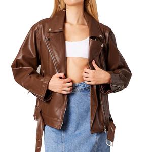 Haute qualité femmes mode Original peau de mouton cuir moto veste matelassé hiver respirant Premium mince - Product Image 1