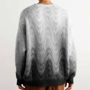 Chandails en mohair pour hommes les plus vendus en gros personnalisé nouveau design pull en mohair d'hiver respirant à manches longues col rond surdimensionné - Product Image 5