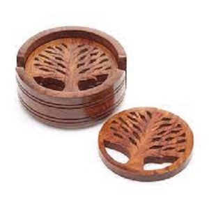 Posavasos de madera de acacia de fábrica personalizado al por mayor posavasos de madera de nogal posavasos de haya para taza de té y café - Product Image 2
