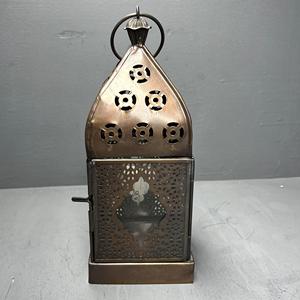 Portavelas tipo linterna para Ramadán y para toda ocasión, linterna decorativa para velas con acabado marrón - Product Image 4