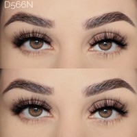 Pestañas postizas de visón sintético de alta calidad con banda delgada y flexible, estilo natural, con logotipo personalizado en el empaque, MOQ bajo, muestras disponibles.