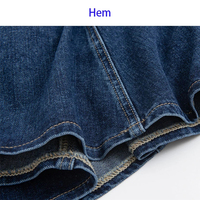 Jupe crayon midi décontractée en jean pour femme avec ceinture et boutons, bords effilochés tendance, 100 % coton, taille haute, été