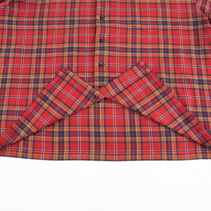 Venta al por mayor de fábrica Boxy Fit Jacquard bordado botón Arriba Camisa de franela a cuadros de gran tamaño de doble capa Camiseta de manga larga para hombres - Product Image 6