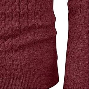 Suéter de poliéster de alta calidad con logotipo personalizado de color sólido para hombre diseño de punto suave al por mayor - Product Image 5