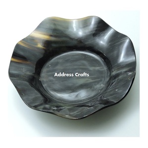 Custom Engraved Logo Handmade Natural Buffalo Horn Bowl Unique Style Kitchen Accessories Hotel <b>Home</b> Restaurant Serving Used Bowl - Product Image 1