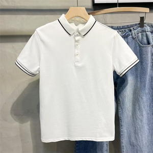 เสื้อโปโลแขนสั้นของผู้ชายเสื้อคอปกผ้าไหมน้ำแข็งเรียบง่ายพิมพ์ลายปักโลโก้ออกแบบได้ตามต้องการ - Product Image 6