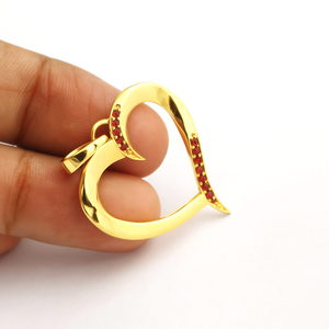 Colgante de corazón granate: Collar de piedra natal de enero de plata esterlina - Product Image 1