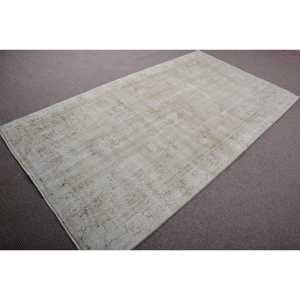 พรมวินเทจตุรกี ขนาด 4.5x8.2 ฟุต พรมสีขาวเทา ลายอิคัต - Product Image 2