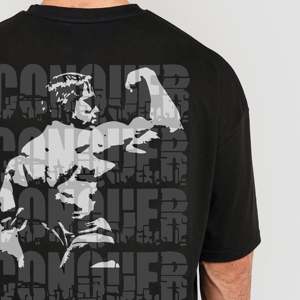 T-shirt de sport noir Conquer pour l'entraînement et la gymnastique - Product Image 4