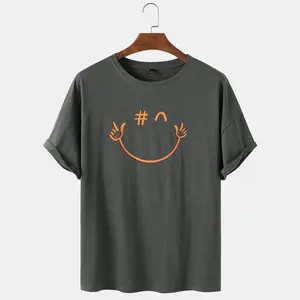 Design Your Own Logo Printing 100% Cotton Tee Shirt Custom Round Neck Streetwear Men T Shirt