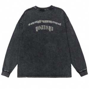 เสื้อสเวตเตอร์คอกลมสำหรับผู้ชายเสื้อสเวตเตอร์สวมหัวสำหรับผู้ชายน้ำหนักมากใหม่ราคาถูกดีไซน์ไม่ซ้ำใคร - Product Image 2