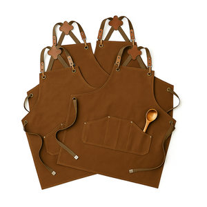 Delantal de Chef sin Mangas de Lona de Algodón Impermeable de Color Personalizado, Delantal de Trabajo Reutilizable y Ajustable, Delantal de Mezclilla Duradero con Bolsillos para Adultos - Product Image 2