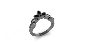 Nouvelle arrivée 925 argent Sterling Marquise blanc réglage Chevron bague 14K plaqué or avec cendres résine travail lait maternel souvenir - Product Image 4