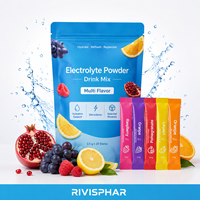 Poudre Énergisante Électrolytique Végane Sans OGM Saveur Framboise Bleue Sans Sucre Sans OGM 10g Protéines Pour Adultes