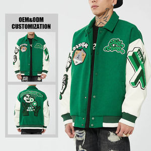 แจ็คเก็ตเบสบอลแบบวาร์ซิตี้สำหรับผู้ชาย แบบขายส่ง OEM ผลิตตามสั่ง พร้อมปักลาย - Product Image 3