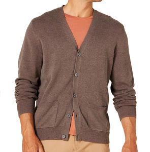100% Cotton <b>Men's</b> 12GG Knitted Winter Front Custom Solid Color Casual <b>Cardigan</b> <b>Sweater</b> Wholesale High-quality 2025 New Arrival - Product Image 6