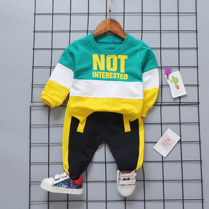 Tenues décontractées pour bébés garçons et filles, ensemble t-shirt et pantalon respirant pour enfants, printemps automne - Product Image 2