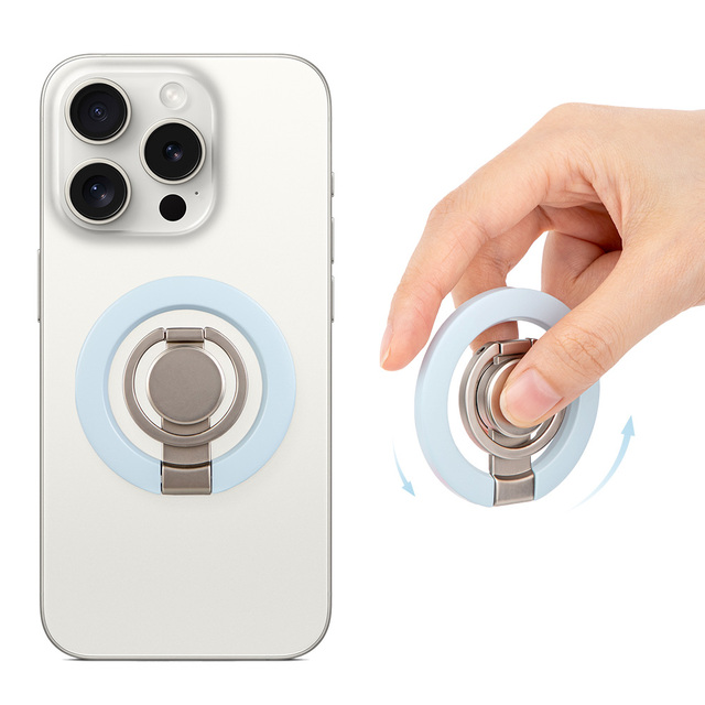 Custom Pattern Zinc Alloy Metal Phone Stand Multifunction Relax Pressure Fidget Spinner Magnetic Phone Finger Grip Ring Holder
