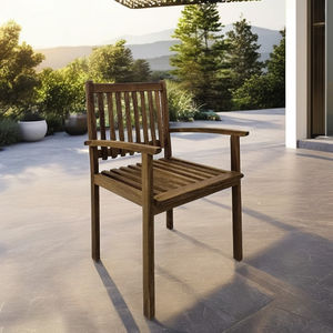 Ensemble table et chaises de salle à manger d'extérieur en bois de teck moderne pour patio, balcon, jardin ou plage d'Indonésie - Product Image 3