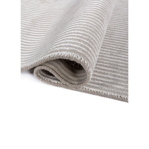 Tesoro Ivory Hand Loom Wool Viscose Kilim Rug Luxury Modern Muslim Floor Rugs for Teens Solid Color Jute Hwv-13030(Fr) <b>Washable</b> - Product Image 2