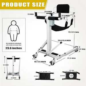 Machine de transfert électrique pliable portable, capacité 250 kg, réglable, classe II, pour le transport de sièges de voiture et le levage de fauteuils roulants - Product Image 5