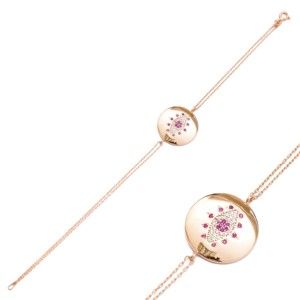 Pulsera de Plata de Ley 925 con Diseño de Ojo Turco y Piedra de Rubí, Hecha a Mano en Turquía, Venta al Por Mayor - Product Image 1