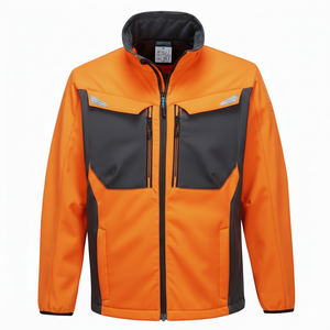 แจ็คเก็ตกันลมมีกระเป๋าผ้านุ่มสำหรับผู้ชายเสื้อทำงานกลางแจ้งมีกระเป๋าหลายกระเป๋า - Product Image 6