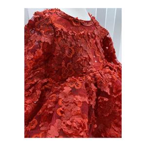 Fiore di pizzo rosso dettagliato ragazza tutu abito per il giorno speciale-nuovo anno concetto