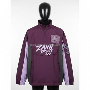 <b>Mens</b> Lightweight Windbreaker Durable Ripstop Fabric Purple Dual Panel Style <b>With</b> Custom Patch Windbreaker <b>Jacket</b> for man - Product Image 4