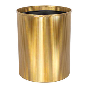 Cesta de basura de Metal redonda con diseño de hoja de latón AK en cubo de basura personalizado con acabado dorado y negro para decoración Interior del hogar/decoración interior - Product Image 3