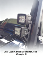 Support de fixation pour éclairage de pilier A Wind Winner, supports de fixation pour éclairage LED de capot Jeep Wrangler JK