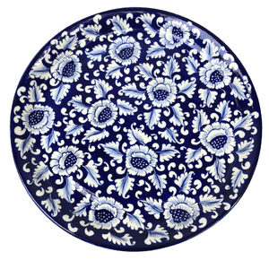 Hermoso plato de cerámica azul para servir, plato para servir al por mayor pintado a mano, plato para servir de gran oferta - Product Image 3