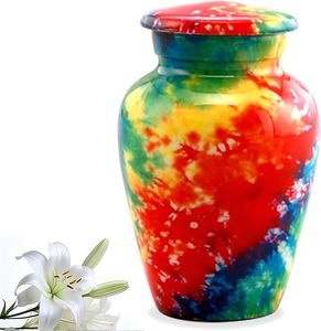 Handmade Mosaic Aluminium and Glass Cremation <b>Urn</b> <b>Large</b> Adult Size Burial Hand Applied Individual Tiles Unique for Funerals - Product Image 4