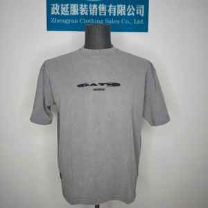 T-shirt personnalisé recadrée lavé à la pierre T-shirt surdimensionné coupé et cousu 250gsm - Product Image 2