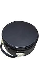 Étui pour casquette maçonnique Saint Thomas d'Acon en cuir noir avec emblème brodé (argent) Boîte de rangement pour chapeau maçonnique - Product Image 5