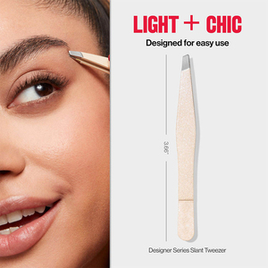 Pinzas para depilar cejas para mujer, Punta inclinada, manicura, belleza, extensión de pestañas, pinzas aplicadoras, pinzas para cejas a bajo precio - Product Image 4